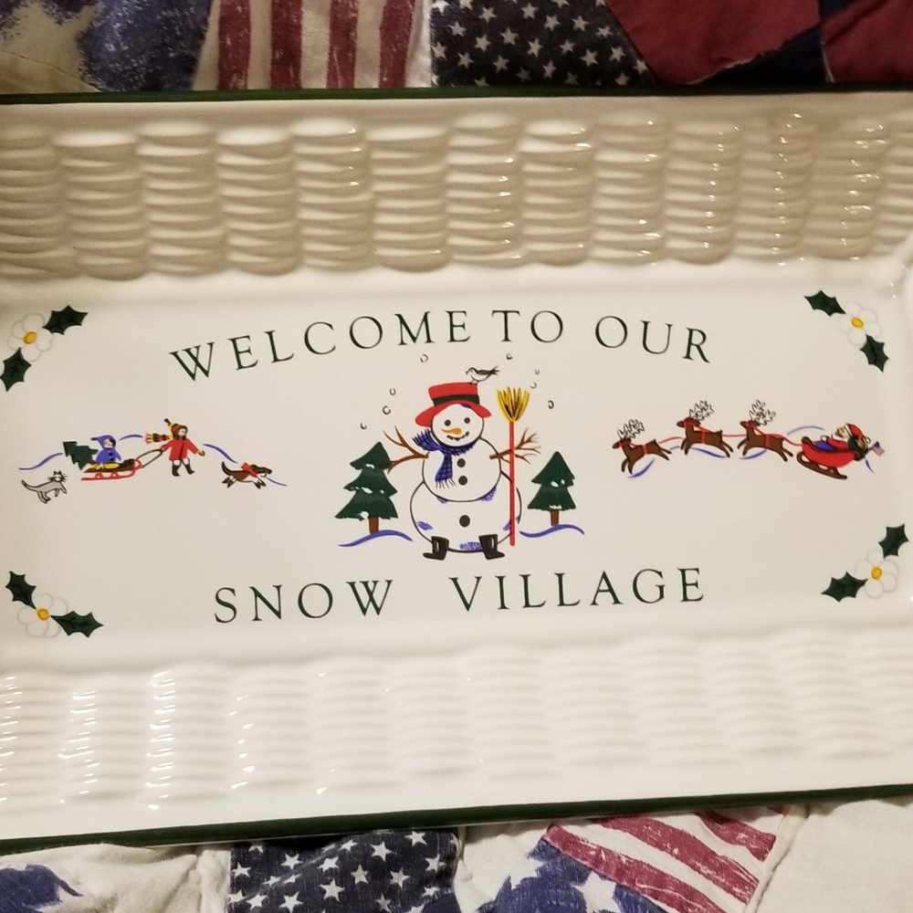 Pfaltzgraff Snow Village Cookie Tray